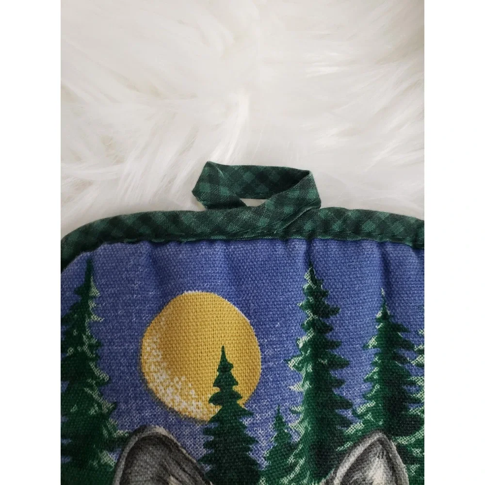 Vintage 70's Quilted Pot Holder Kitchen Decor 80s wolf cabin cottagecore retro‎